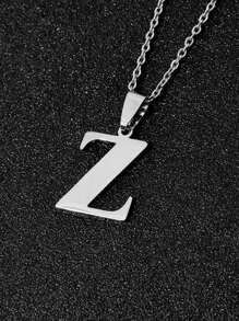 1pc Minimalist Fashion Necklace With 26 Non-Fading Letters, Perfect Gift For Men's Birthdays And Holidays