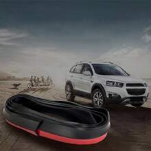 Car Front Bumper Lip Rubber Universal Protector Strip Side Skirt Rubber Anti Scratch Protector Car Lip Skirt Protector - Black - View 6