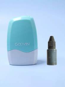 1入組自取印章配10毫升墨水補充瓶，混亂碼滾輪印章，用於快遞信息保護，塗鴉風格印章 - 彩色 - 查看 11