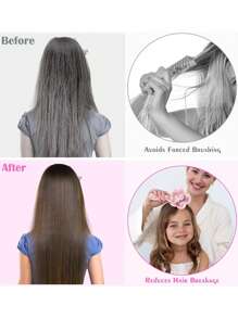 独角兽发刷 小女孩防静电按摩星形发刷 顺发刷 卷发直发 长发或短发 轻松滑过 适合大多数发质 适合女孩、女孩 - 彩色 - 查看 6