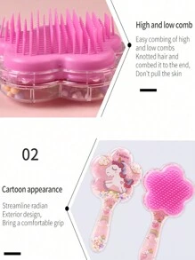 独角兽发刷 小女孩防静电按摩星形发刷 顺发刷 卷发直发 长发或短发 轻松滑过 适合大多数发质 适合女孩、女孩 - 彩色 - 查看 9