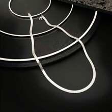 1pc Minimalist Style Titanium Steel Snake Bone Chain Vacation Style Unisex Necklace Suitable For Daily Wear