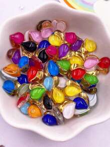 30 pezzi Accessori misti in resina Kawaii, cristalli colorati da 10 mm a forma di cuore di Phnom Penh, strass piatti per DIY, decorazioni per matrimoni, scrapbooking, unghie, gioielli, artigianato, per l'estate e la scuola