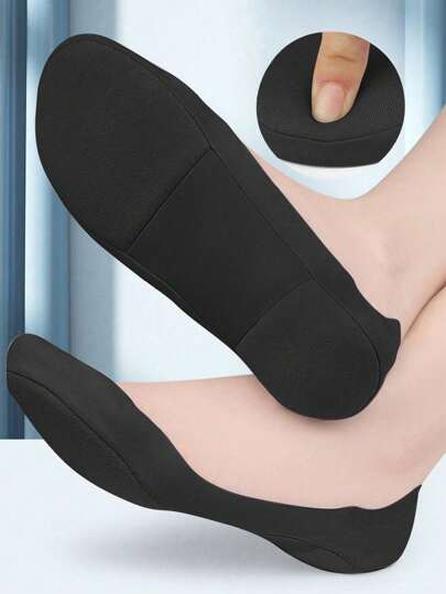 1双柔软隐形低帮防滑舒适鞋垫，适用于运动鞋、雪地靴、休闲鞋、白色男女鞋