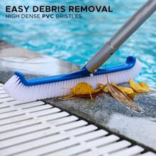 1pc, Pool Brushes For Cleaning Pool Walls Strong Pool Brush Head For Inground & Above Ground Pools 90 Degrees 17.5'' Pool Scrub Brush For Corners, Curves, Steps, Ladders, Professional Pool Cleaner - Multicolor - View 1