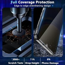 2 片装屏幕保护膜适用于三星 Galaxy A16/A26/A36/A56/A15/A25/A05s/A05/A14/A24/A34/A54/A04e/A04/A04s/A13/A23/A03/A13/A14/4G/5G，高清钢化玻璃，9H 硬度，适合手机壳，超耐防水防震防摔防刮防指纹全覆盖 - 黑色 - 查看 3
