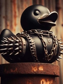 Pato satánico creativo, pato rockero, decoración de mesa adecuada para fiestas, Navidad, coleccionables, regalos de cumpleaños, accesorios para autos, piezas decorativas de colección - Selección de estilo - Ver 7