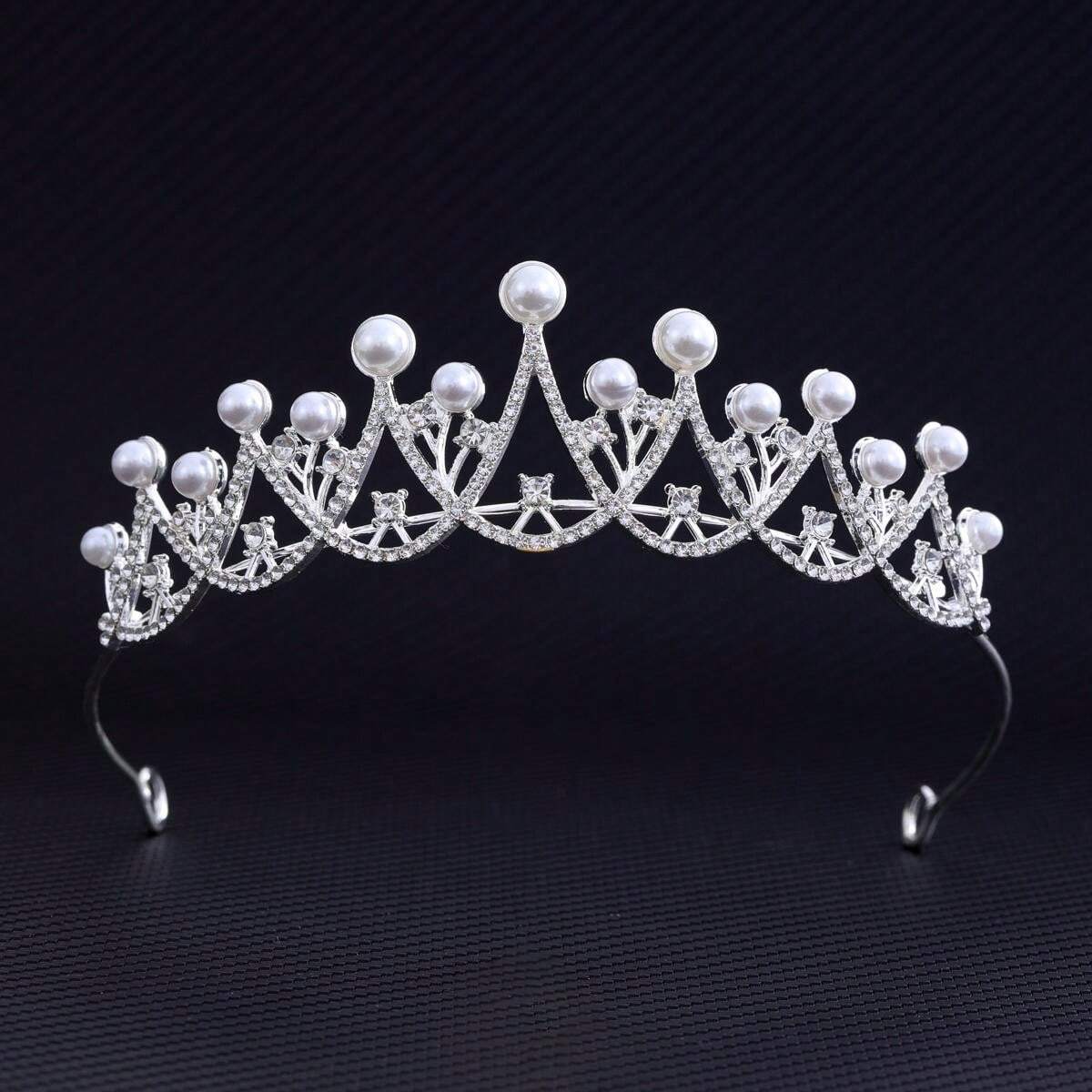 Corona Pelo Comunion Tiara Novia Dorada Con Piedras - Tocado Elegante Para Bodas Tiaras Novia