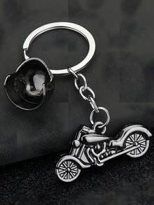 Llavero personalizado para casco de motocicleta, creativo llavero de metal para moto para hombres, pequeño regalo - Multicolor - Ver 3