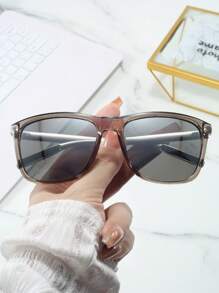 1pc Square Multicolor Men's Fashionable Photochromic Fashion Glasses For Commuting And Outdoor Activities Such As Driving And Cycling - Multicolor - View 9