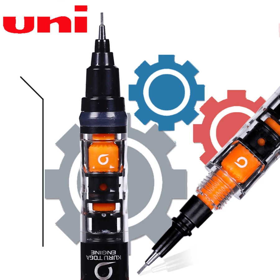 1 Pc Uni Mechanical Pencil M5-452 Automatic Rotation Kuru Toga Low Center Of Gravity 0.5mm Student Writing And Drawing Pencil - Black - View 1