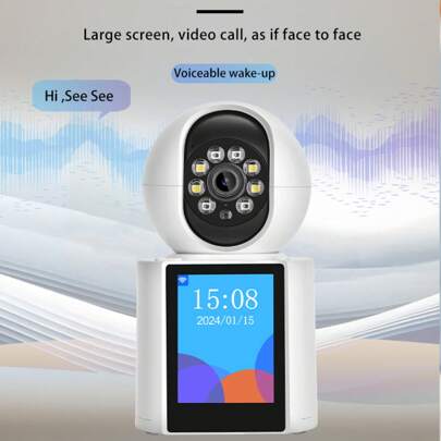 Reletech 3MP Indoor Security Camera, Two-Way Video Camera 2.8-Inch Screen, Pet Camera,Dog Camera,Indoor Home Nanny Camera, 1080P HD 360° Wireless Security Camera, Motion Detection For Child/Elder/Pet