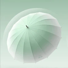 Sombrilla antisol recta de plástico negro de 16 costillas con mango curvo, adecuada para clima justo o lluvia, mango largo - Multicolor - Ver 5