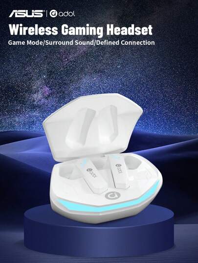  Asus Wireless Earbuds Gaming Earphones With Microphone Headphones Over Ear Stereo Speakers Charging Bay Long Battery Life Touch Headset Gifts Compatible With Apple/IOS/Android