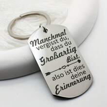 1pc German You Are Great Reminder Keychain For Men Key Ring Gift For Friends - Silvery - View 8