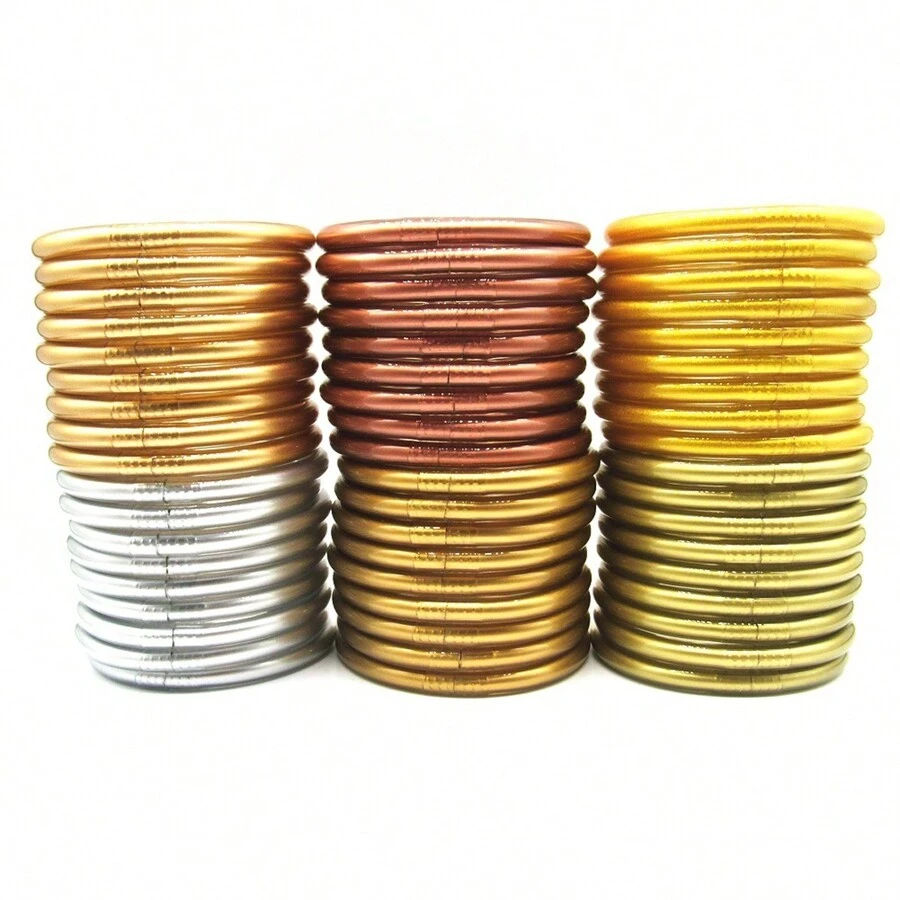 9pcs/Set Jelly Bangle Bracelet Set For Women Silicone Charm Waterproof Bracelet Temple Bangle Bracelet Jewelry