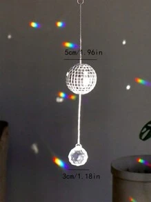 1个迷你迪斯科水晶装饰吊坠阳光捕捉球（泡沫迪斯科球） - 銀色 - 查看 6