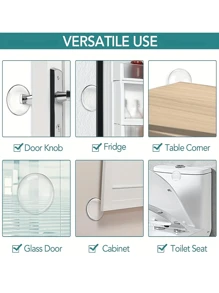 6 件装门把手墙壁保护垫，自粘式厚硅胶隔音缓冲垫，可重复使用，隔音，适用于家庭或办公室防撞缓冲垫 - 透明 - 查看 5