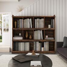 QQD Bookshelf Book Shelfs Premium 10 Shelf Bookcase Shelves Floor Standing Display Cabinet Large Rack Wooden Organizer Versatile Storage Cube Shelf Cubbies Closet For Bedroom, Living Room Brown White