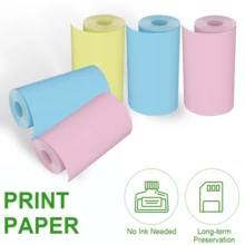 6/12捲彩印紙熱敏紙57毫米寬彩色連續紙，適用於便攜式高清相片印表機和57毫米迷你相片印表機紙張，提供即時便捷相片印刷 - 多色 - 查看 4