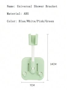 1pc No-Drill Adjustable Shower Head Holder, Swivel Fixed Base Bathroom Shower Head Bracket Holder