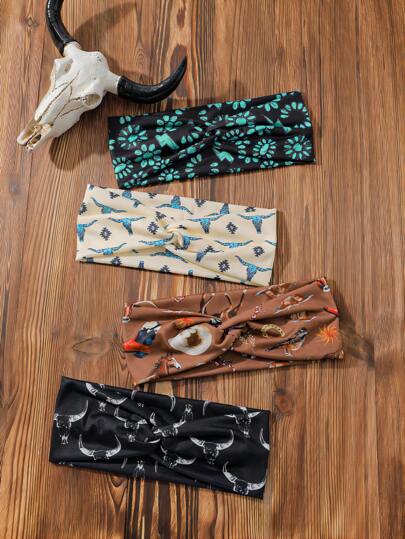 1 件复古女式牛仔帽，带花卉针织头带，甜美女孩风格头带，适合日常佩戴，发饰，头巾头带，发带