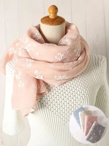 女士纯色提花围巾头巾头巾一体式配饰女士情人节情人节 - 彩色 - 查看 1