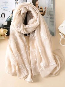 女士纯色提花围巾头巾头巾一体式配饰女士情人节情人节 - 彩色 - 查看 5