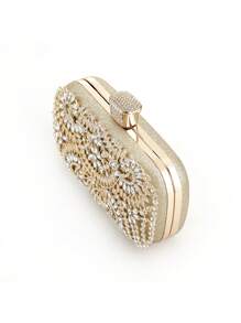 Brillo Centelleante, Glamoroso Brillante, Elegante, Exquisito Bolso De Mano De Noche Para Mujeres, Bolso Embrague Dorado Para Bodas, Bolso De Fiesta Pequeño Con Mango De Metal, Bolso Perfecto Para La Novia Para Bodas, Proms Y Cenas De Fiesta, Bolso De Noche Para Chicas Y Mujeres En Fiestas, Perfecto Para Fiestas, Bodas, Graduaciones, Cenas / Banquetes, El Mejor Regalo Para Mujeres - Dorado - Ver 4