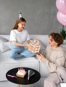 1pc, Birthday Money Box For Cash Gift Pull, With DIY Stickers, Happy Birthday Money Gift Boxes For Cash With Pull Out, Fun Birthday Gift Ideas DIY Set, For Birthday Party Decoration - Multicolor - View 4