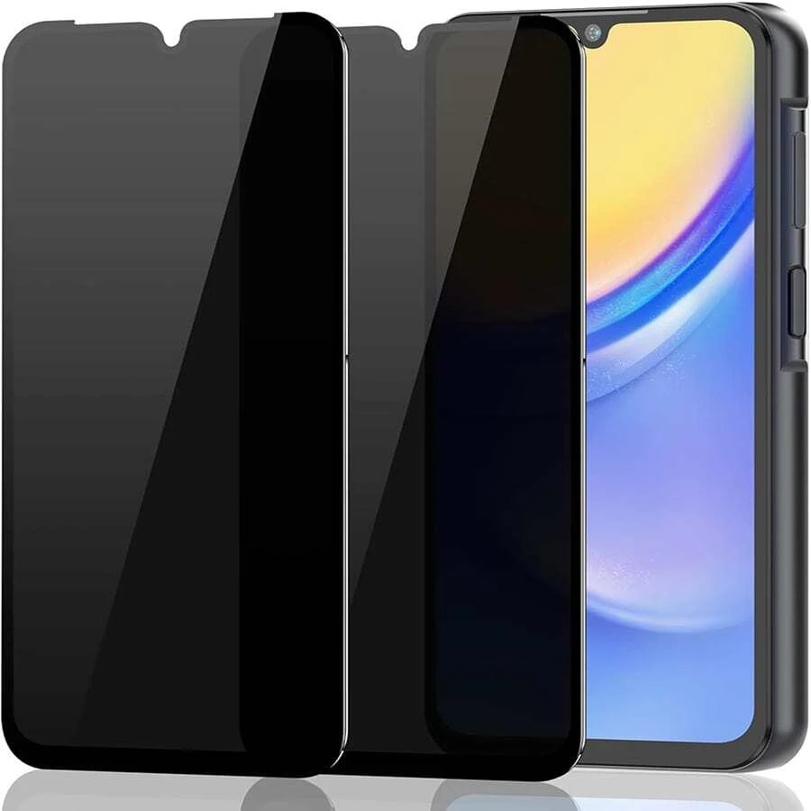 2 片装屏幕保护膜适用于三星 Galaxy A16/A26/A36/A56/A15/A25/A05s/A05/A14/A24/A34/A54/A04e/A04/A04s/A13/A23/A03/A13/A14/4G/5G,高清钢化玻璃,9H 硬度,适合手机壳,超耐防水防震防摔防刮防指纹全覆盖 - 黑色 - 查看 1