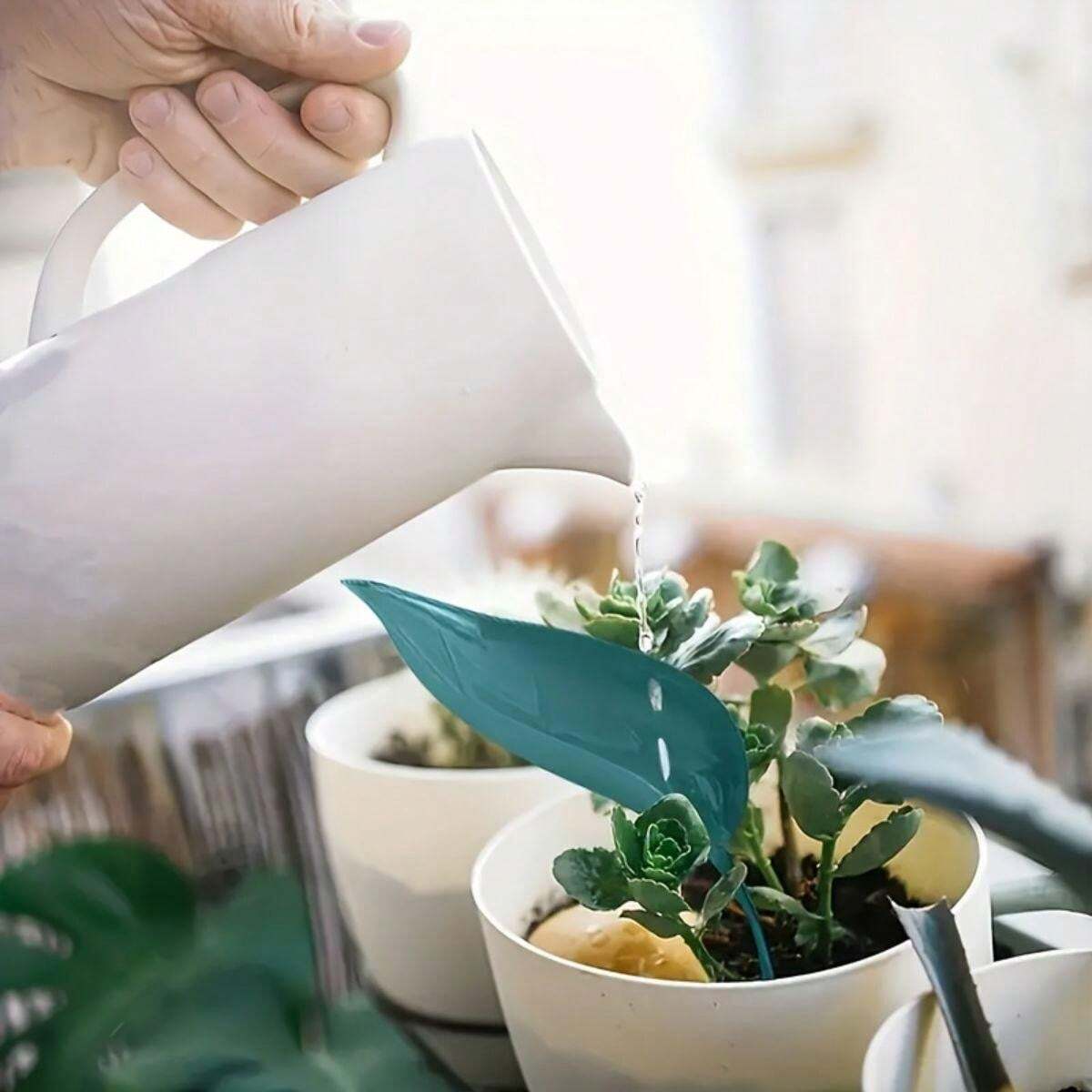 Set Of 3 LeafShaped Plant Watering Funnels Creative Drainage Device