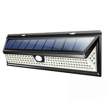 Lámpara solar de 1000LM y 118 LED para jardín exterior, resistente al agua con sensor de movimiento PIR (infrarrojo pasivo) de CHZ - Negro - Ver 1