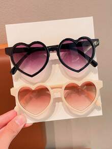 2/3/4件装 女孩可爱爱心儿童时尚眼镜，情人节好礼，仅展示卡片，不含运费 - 彩色 - 查看 8