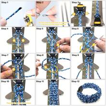 Kit de plantilla para pulseras de paracord, plantilla y herramientas profesionales para paracord, kit de nudos para hacer uno mismo con juego de agujas de paracord y paracords de colores aleatorios.