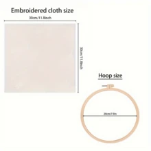 1入組繡花入門套件，包括一個長7.9英寸的刺繡架，適合初學者的簡單可愛花卉圖案，一個30cm x 30cm的刺繡套件，配有圖案和使用說明，十字繡工具套件，以及一個印花刺繡工具套件，特別是給初學者使用。 - 彩色 - 查看 7