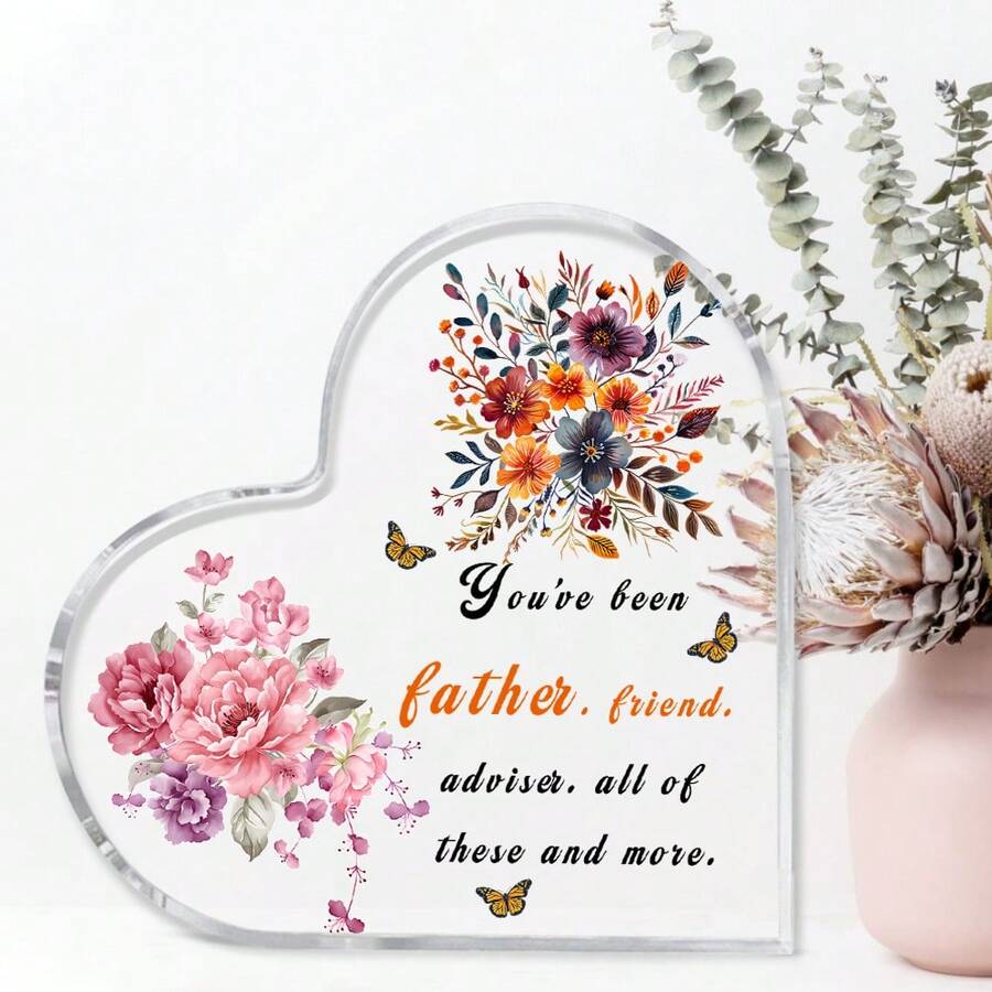 1 Món Quà Cha Từ Con Gái Con Trai Ngày Của Cha Hình Trái Tim Nghệ Thuật Dành Cho Cha Món Quà Acrylic Cảm Ơn Quà Tặng Cho Cha Đồ Trang Trí Tiệc Quà Tặng Trang Trí Nhà In Bạn Đã Là Cha. Bạn ơi. Cố vấn. Tất cả những điều này và hơn thế nữa. - trong suốt - Xem 1