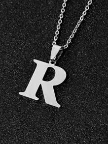 1pc Minimalist Fashion Necklace With 26 Non-Fading Letters, Perfect Gift For Men's Birthdays And Holidays