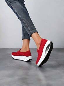 2024 Spring New Arrival Women's Casual Loafers Platform Rocking Shoes Slip-On Sneakers - Red - View 2