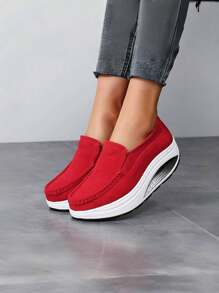 2024 Spring New Arrival Women's Casual Loafers Platform Rocking Shoes Slip-On Sneakers - Red - View 4