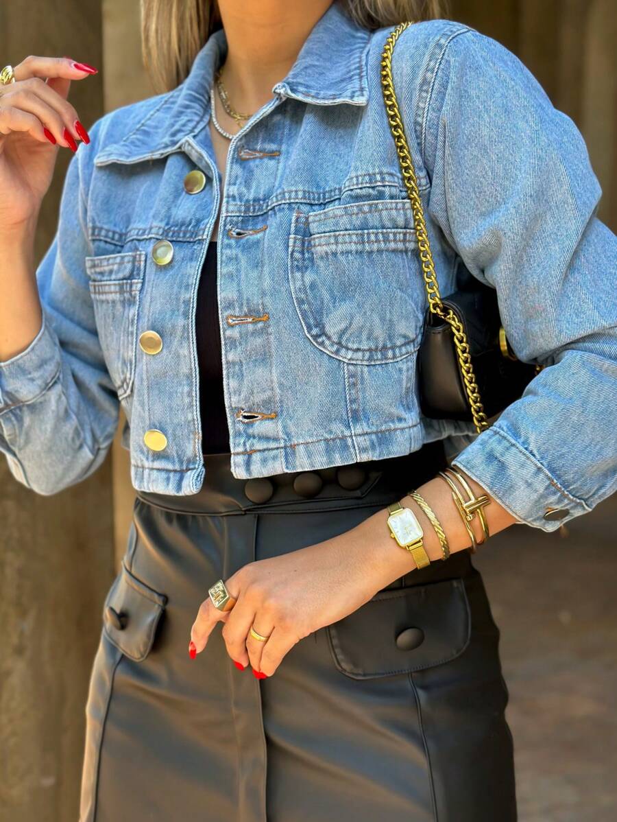 Women Denim Jackets & Coats - Medium Wash - View 1
