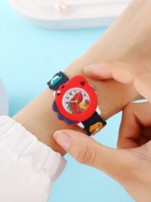 Best-Selling Children's Cute Cartoon Dinosaur Pattern Quartz Watch For Boys And Girls - Black - View 3