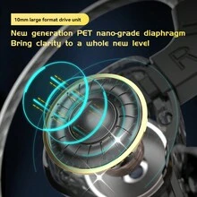 VAORLO 全新原裝QKZ AK6 Ares EDX PRO 1DD動圈耳機3.5公釐AUX HIFI立體聲音樂有線耳機入耳式運動降噪耳機附麥克風，適用於三星、華為、小米、電腦和筆記本電腦 - 黑色 - 查看 7