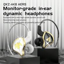 VAORLO 全新原裝QKZ AK6 Ares EDX PRO 1DD動圈耳機3.5公釐AUX HIFI立體聲音樂有線耳機入耳式運動降噪耳機附麥克風，適用於三星、華為、小米、電腦和筆記本電腦 - 黑色 - 查看 4