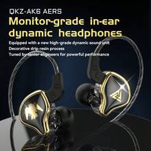 VAORLO 全新原裝QKZ AK6 Ares EDX PRO 1DD動圈耳機3.5公釐AUX HIFI立體聲音樂有線耳機入耳式運動降噪耳機附麥克風，適用於三星、華為、小米、電腦和筆記本電腦 - 黑色 - 查看 6