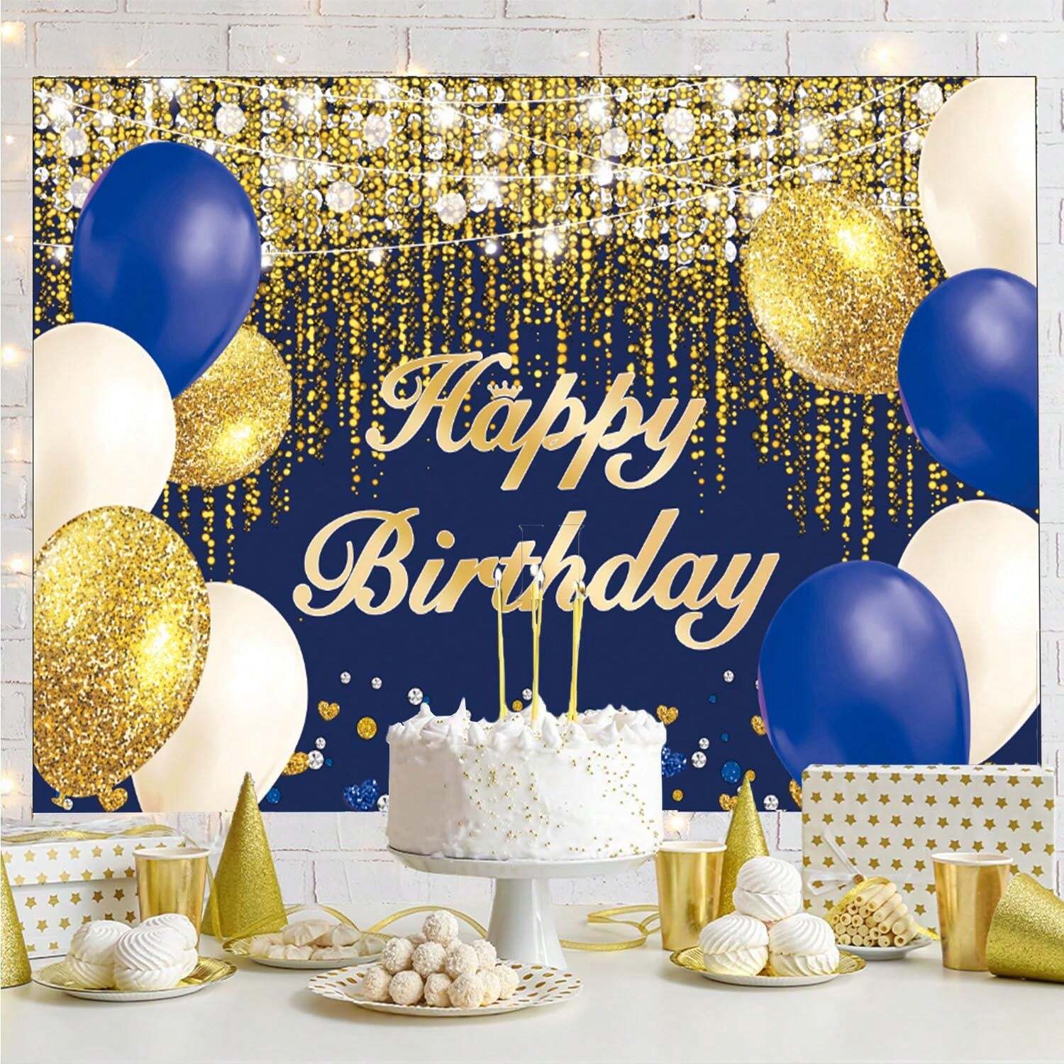 OERJU 21st Birthday Round Backdrop Cover 21st Birthday Backdrop For Girls Blue Bokeh Snowflake Crown 21 Year Old Birthday Party Circle Backdrop Cover Cake Table Decor Photo Studio Props 5x5ft - View #5
