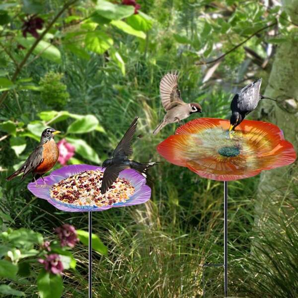 Outdoor Metal Lotus Leaf Bird Bathtub Perfect For Garden Courtyard Corridors Practical For Bird Water Feeding With The Addition Of A Bird Feeder
