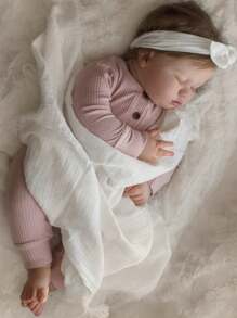 Muñeca Reborn realista de 60 CM que duerme con piel pintada en 3D y venas vasculares, muñeco de bebé recién nacido de 24 pulgadas de silicona suave y vivo como juguete de casa de muñecas y regalo de cumpleaños (algunas partes al azar) - Rosa vieja - Ver 3