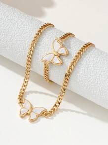 1入復古時尚蝴蝶項鍊和手鐲套裝 - 蝴蝶 - 查看 10