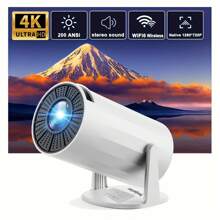 Máy chiếu không dây di động 4K Android 11.0 1080P 720P 200ANSI cho gia đình và ngoài trời với góc chiếu có thể điều chỉnh 180 độ, Máy chiếu HD 200ANSI 1080P, Máy chiếu gốc 1280*720P, Rạp chiếu phim di động tại nhà, Tương thích với HD, USB, AV, Điện thoại thông minh, Máy tính xách tay, Dành cho Giải trí tại nhà và Sử dụng tại Văn phòng - Phích cắm loại C của EU (220-240V) - Xem 15